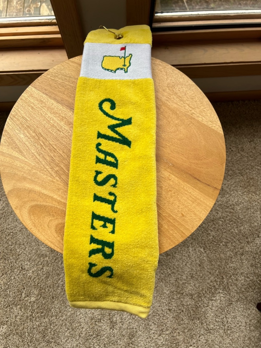 Masters Yellow Golf Towel - Tournament Logo